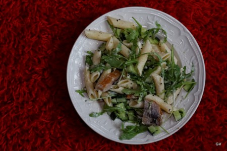 Salade de pâtes au hareng fumé Salade de pâtes au hareng fumé